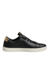 Dolce & Gabbana Black Leather Gold Red Heart Sneakers Shoes -   -  Dolce & Gabbana.